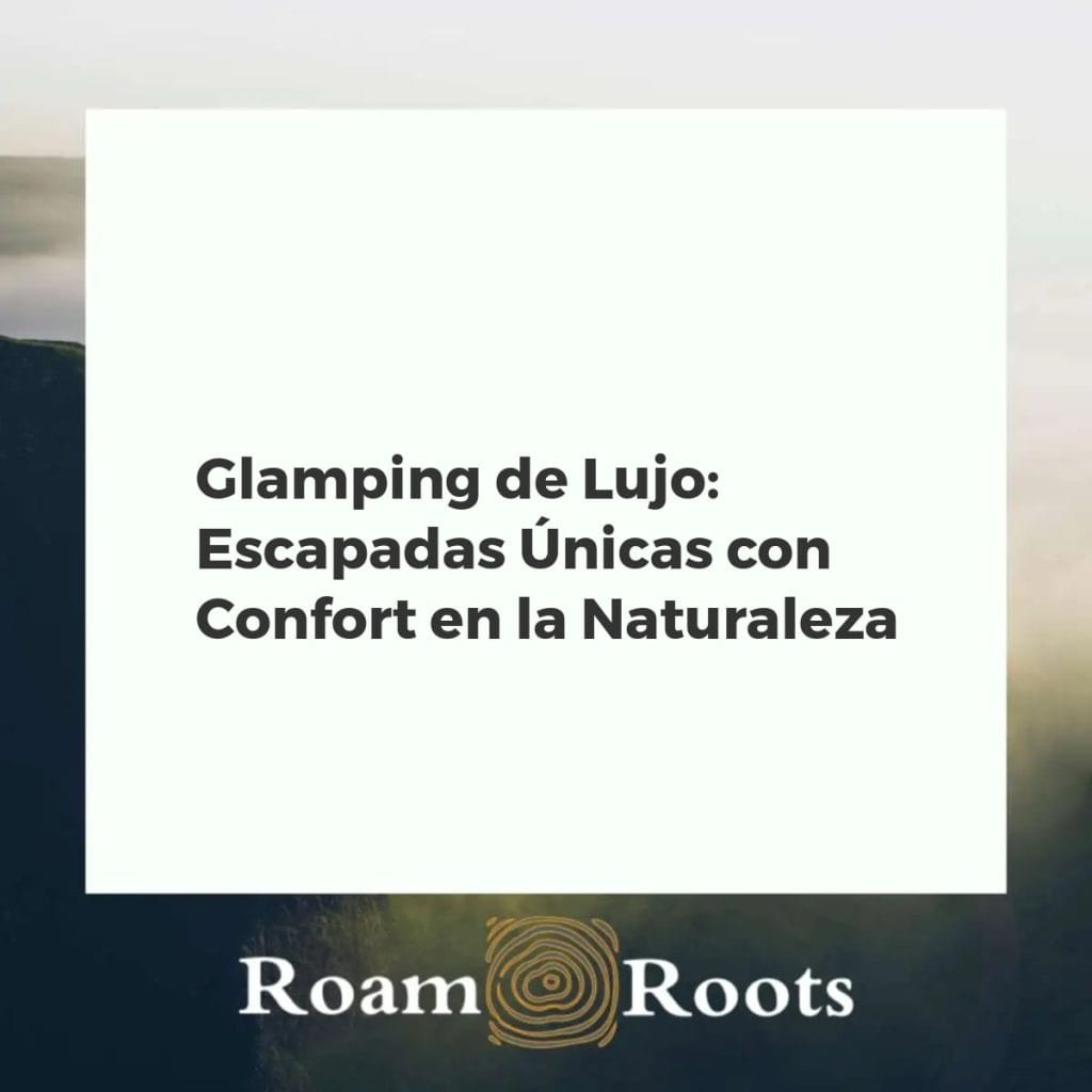 Domo geodésico de glamping de lujo con interior elegante y vistas panorámicas al atardecer en un entorno natural