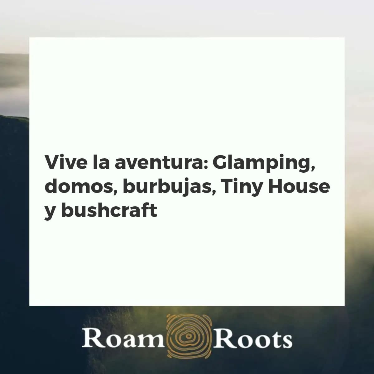 Retiro natural diverso con tiendas glamping, domos, burbujas, tiny house y bushcraft al atardecer